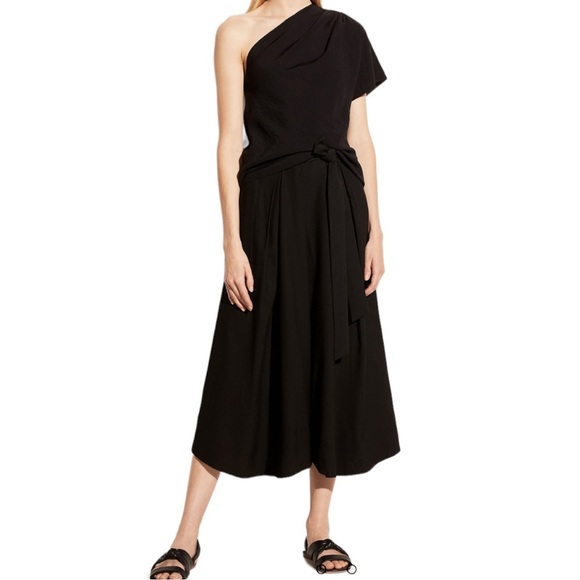 Vince Single Shoulder Cascade Blouse Drape Top Black Size Small NEW - Picture 5 of 9